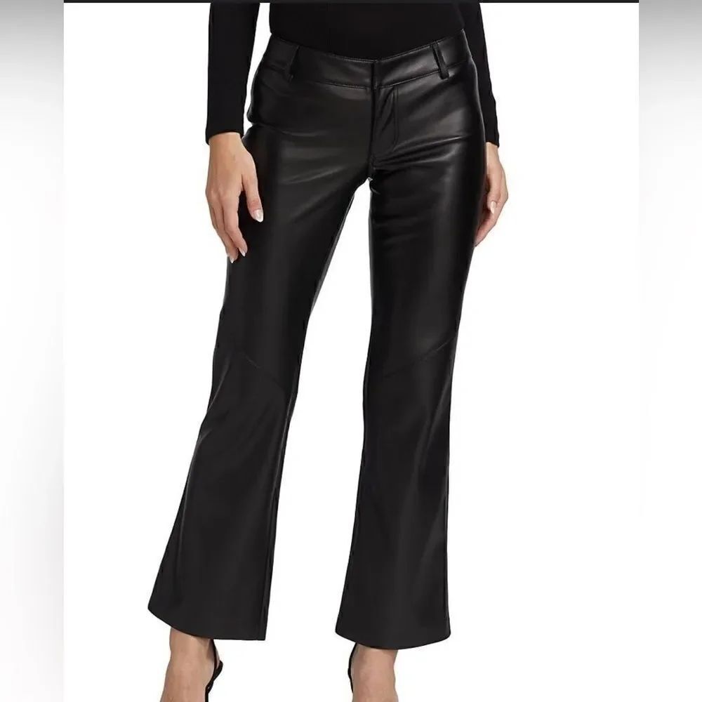 Free People Black Vegan Leather pants jeans size 6 NWT